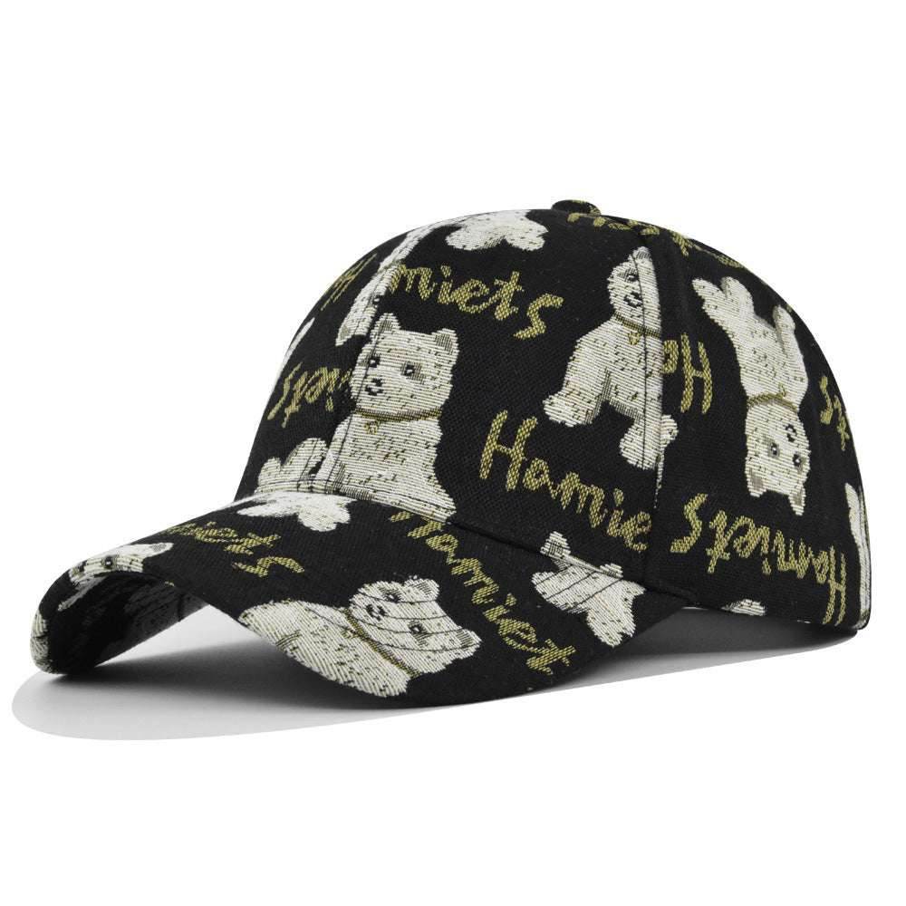 Korean Version Of Bear Baseball Cap Dog Printed Casual Cl 7261Puppy Adjustable MuddyStock