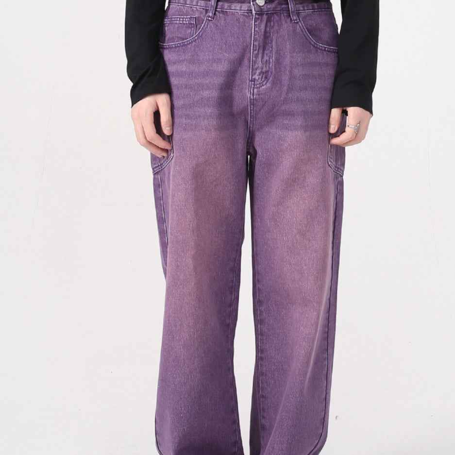 Korean Fashion Type Loose Straight Jeans For Men And Women MuddyStock