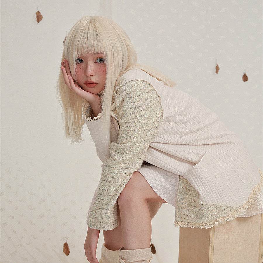 Women's Knit Panel Wool Oversized Blazer MuddyStock