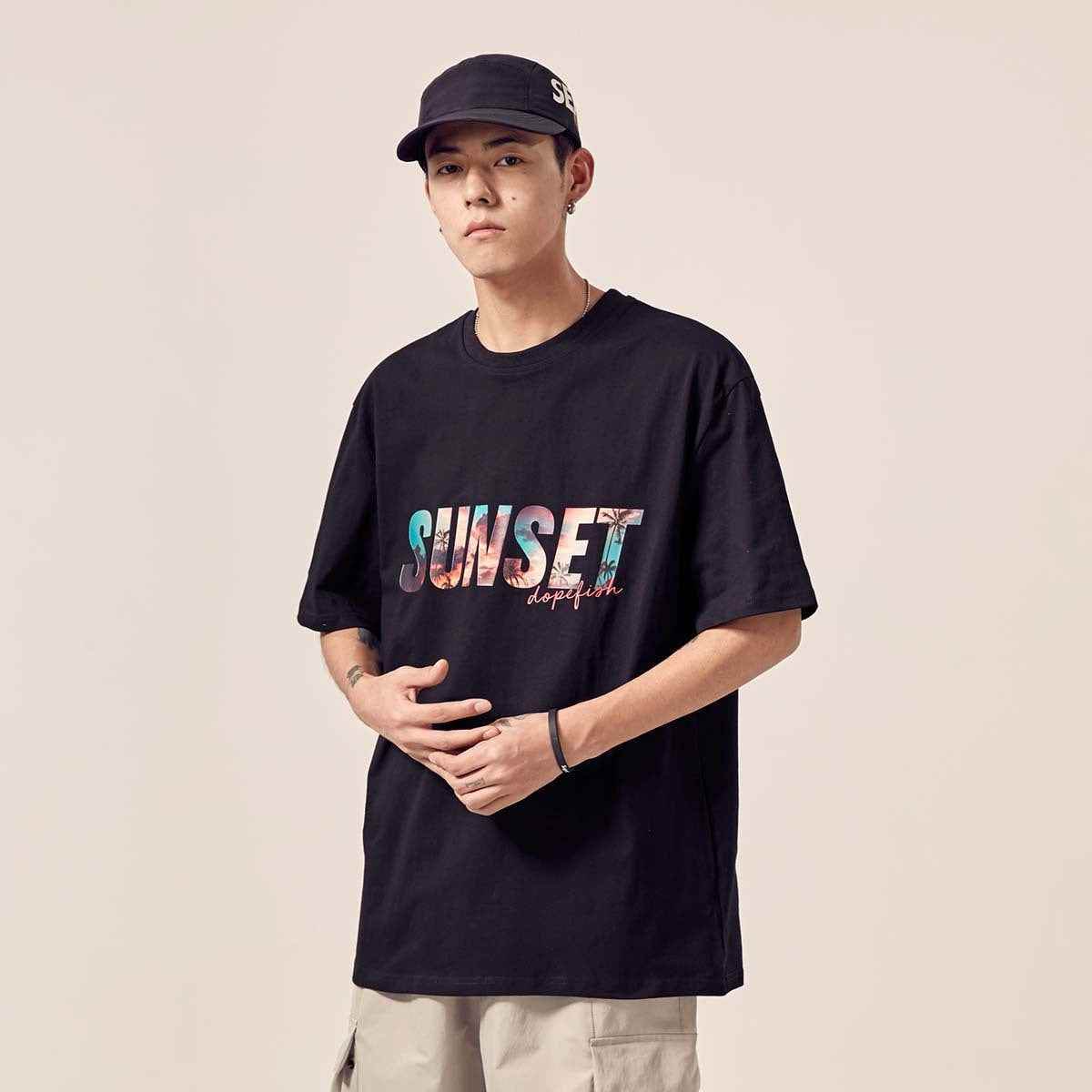 Alphabet color print T-shirt MuddyStock