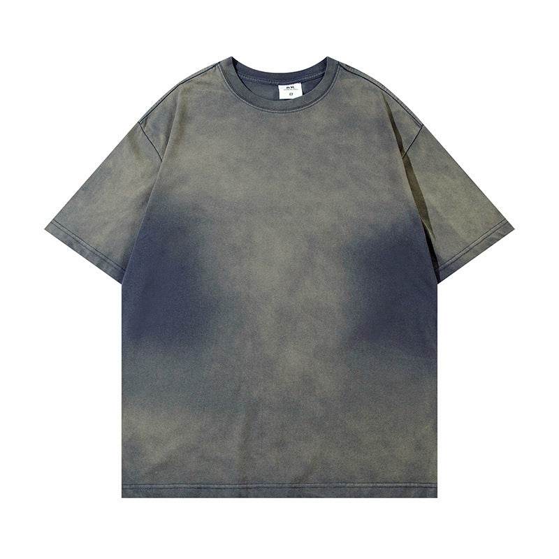 Wash Distressed Dirty Short Sleeve For Men Sapphire Blue MuddyStock