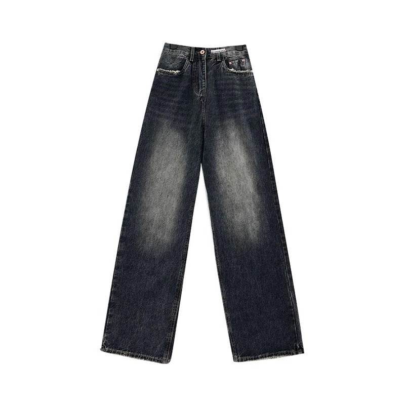 High Waist Wide Leg Jeans Large Size Women MuddyStock