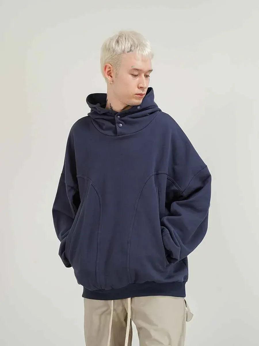 Men's High Street Vibe Cut Deconstructed Hoodie Blue