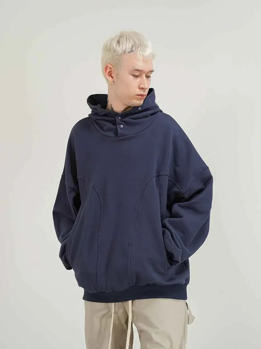 Men's High Street Vibe Cut Deconstructed Hoodie Blue MuddyStock
