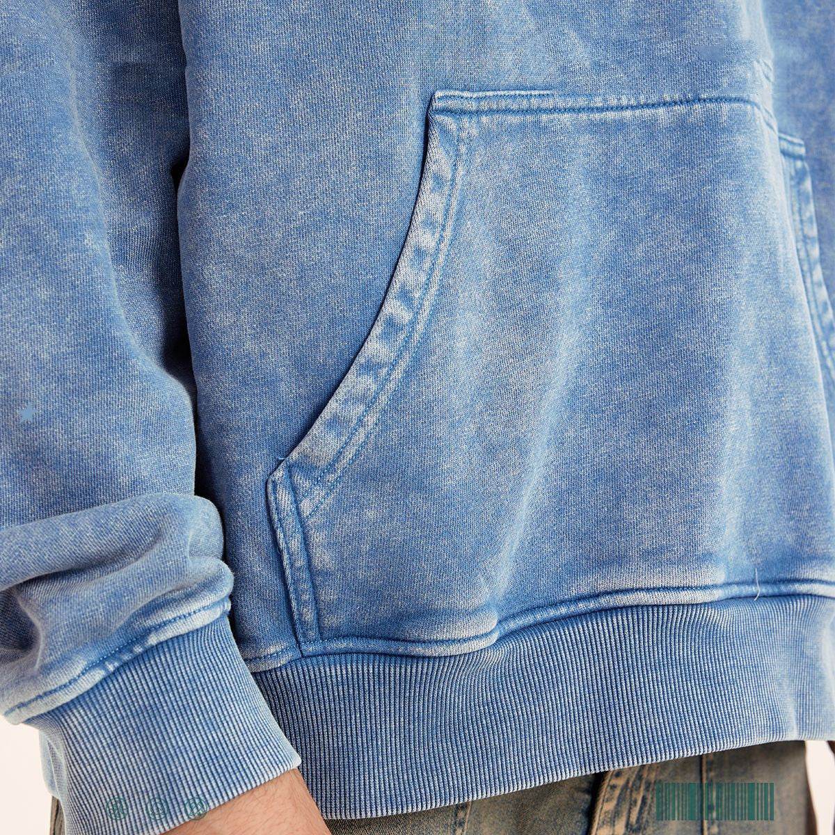 Men's Fashion Simple Washed Old Hooded Terry Sweater MuddyStock
