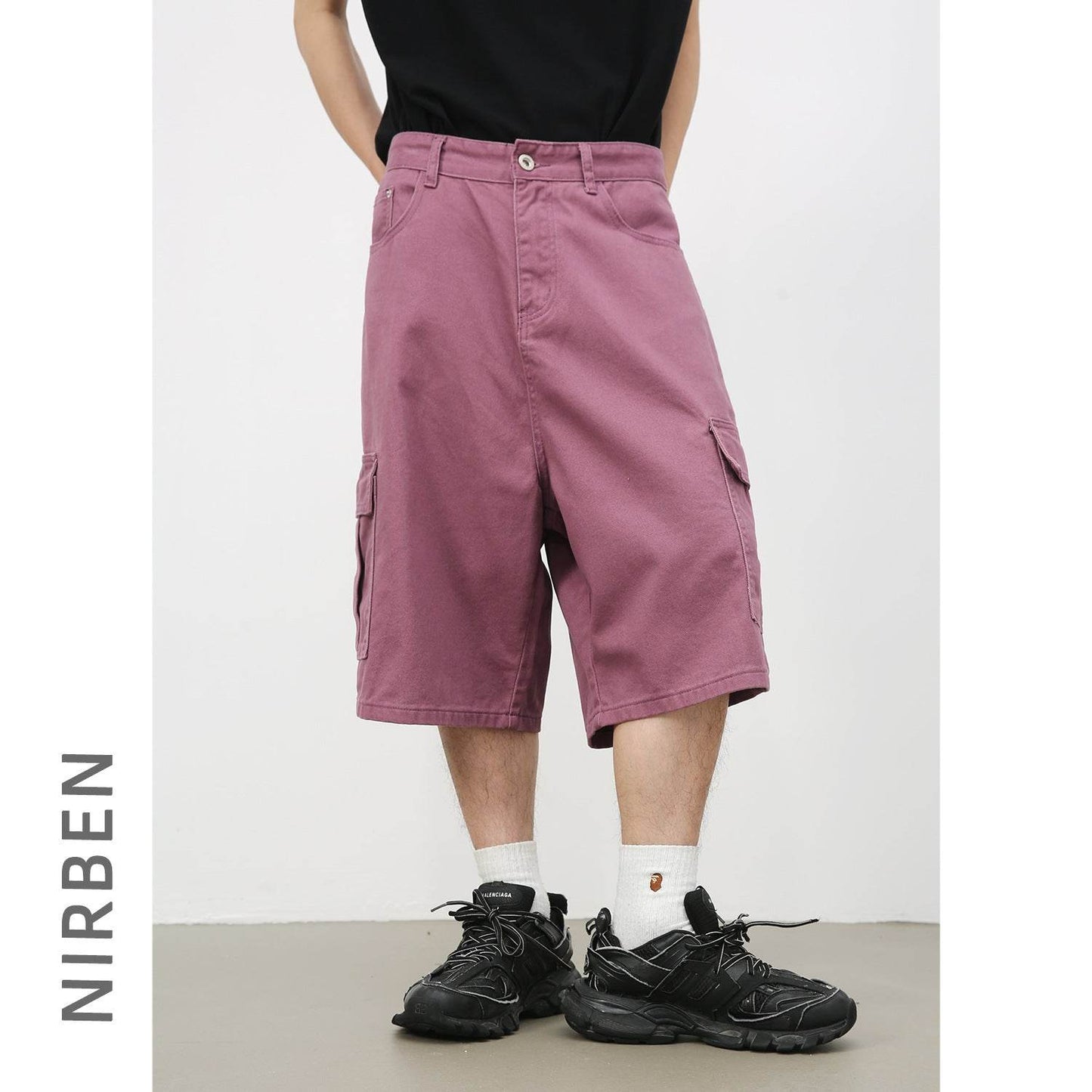 Straight Wide-leg Denim Shorts For Men And Women MuddyStock