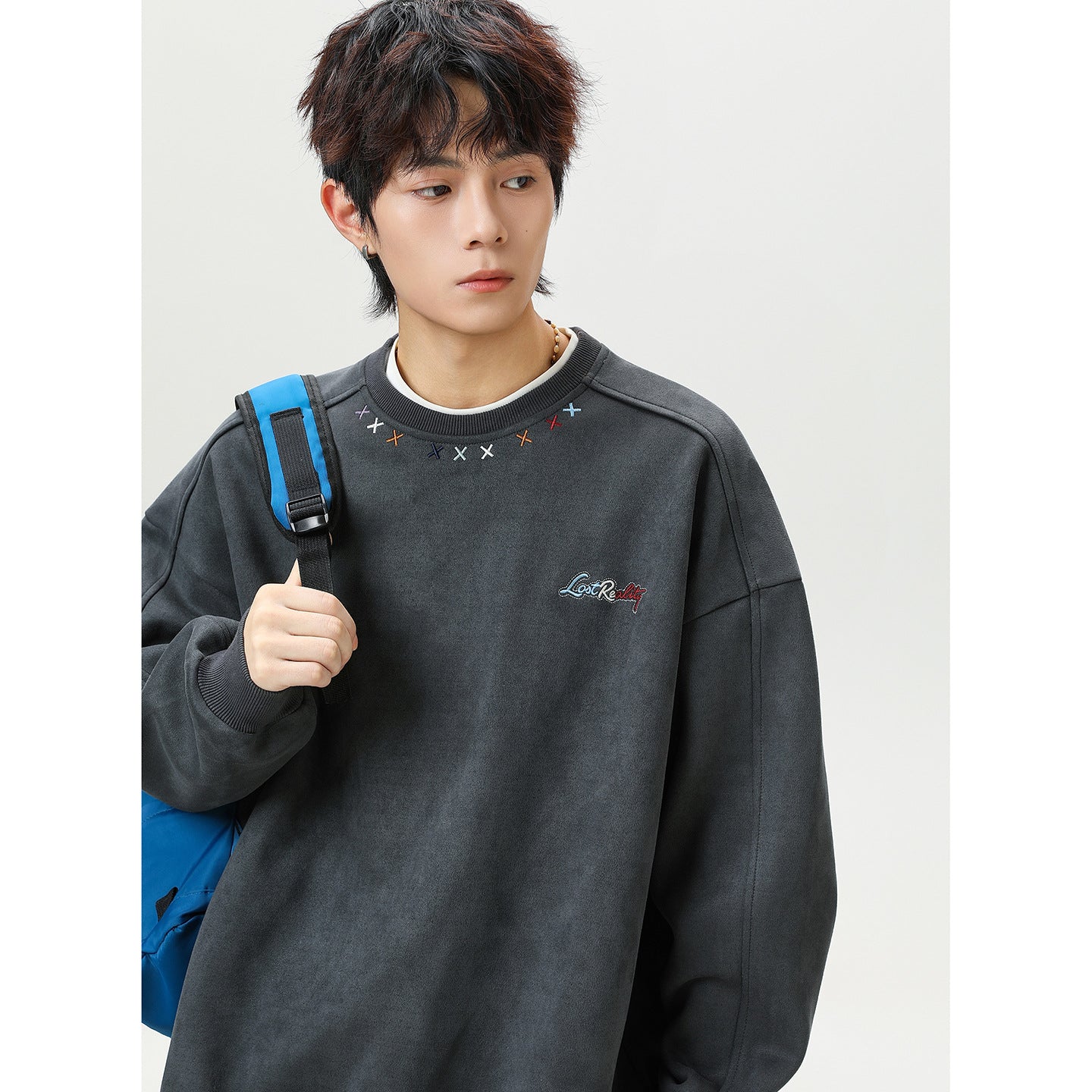 Round neck sweatshirt men's embroidered pullover | MuddyStock Originals MuddyStock