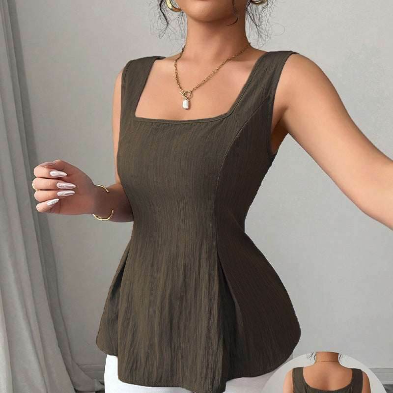 Sleeveless camisole drawstring top slim fit pullover for women | MuddyStock Originals Gray MuddyStock