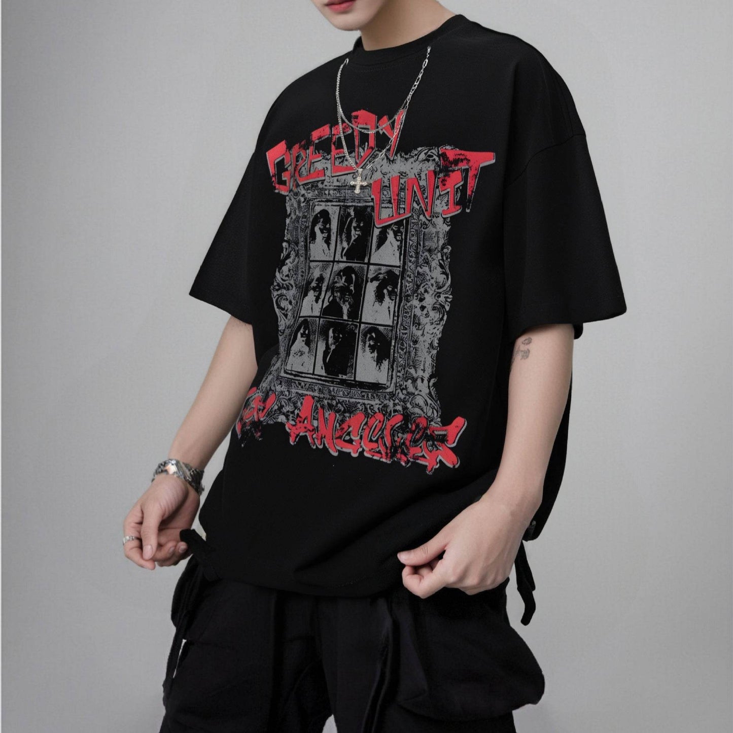 Streetwear Design Necklace Short Sleeve T-Shirt For Men | MuddyStock Originals MuddyStock