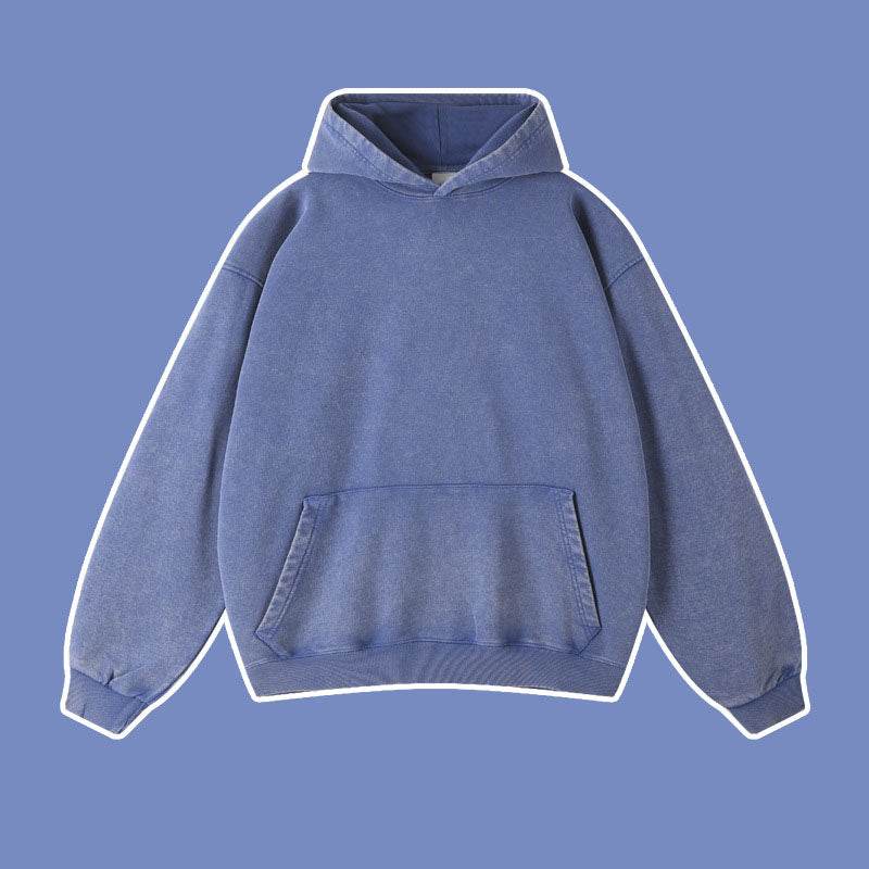 Vintage distressed washed pullover hoodie loose fitting unisex | MuddyStock Originals dark blue MuddyStock