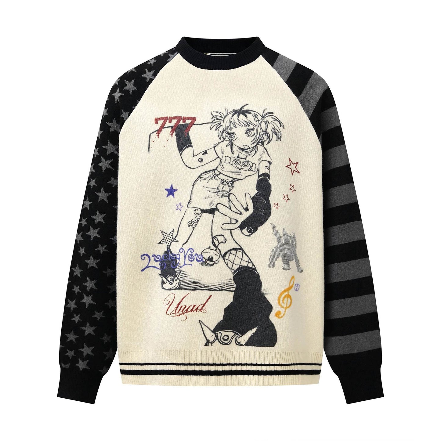 Vintage anime style sweater for women | MuddyStock Originals Black MuddyStock