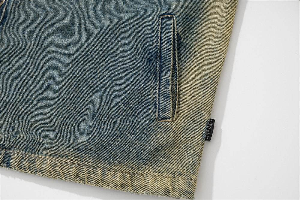 American Workwear Stitching Denim Coat For Men And Women MuddyStock