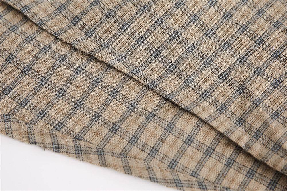Color Matching Short Sleeve Plaid Shirt For Men And Women MuddyStock