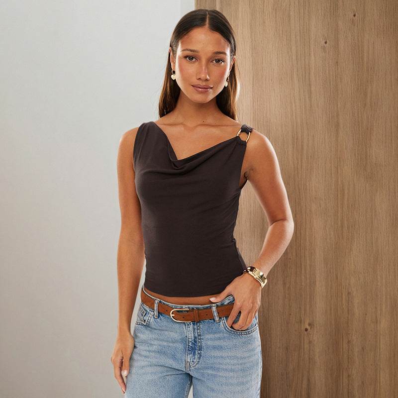 Women's V-neck Buckle Camisole MuddyStock