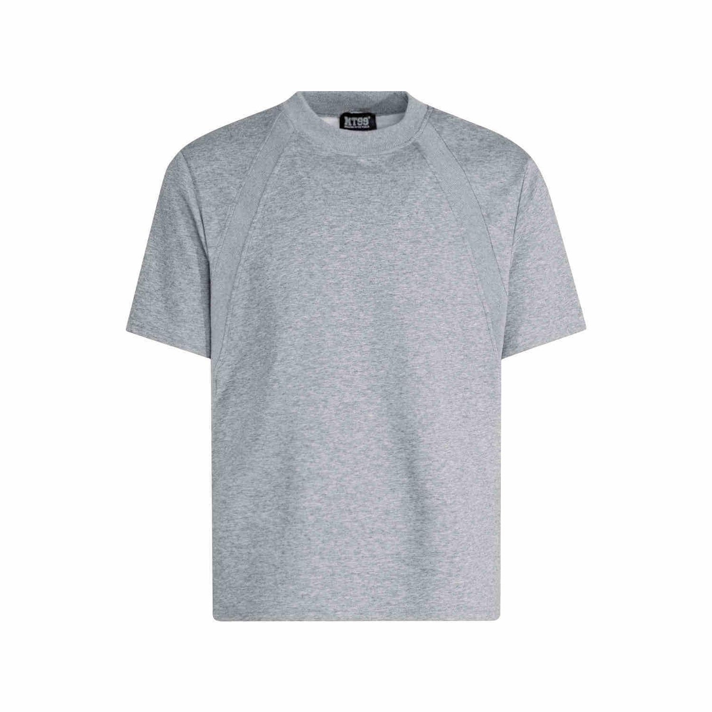 Shoulder Short-sleeved T-shirt Solid Color Small Neckline Stretch Top Gray