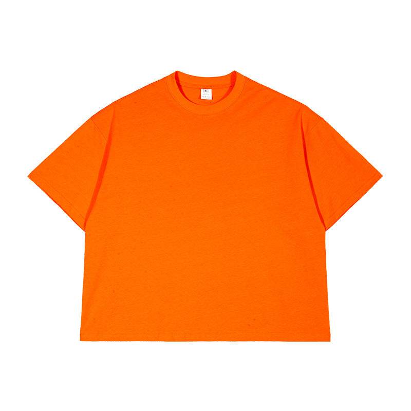 Popular Heavy Cotton Men's Short-sleeved T-shirt Orange MuddyStock