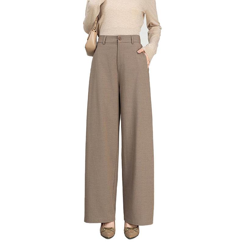Cotton And Linen High Waist Suit Straight Wide-leg Pants MuddyStock