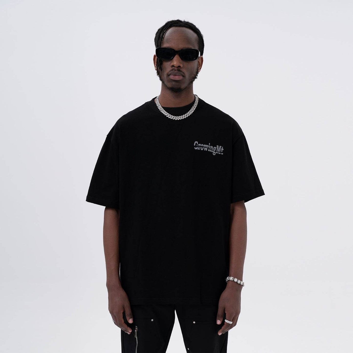 Men's Casual Back Letter Print Short-sleeve T-shirt MuddyStock