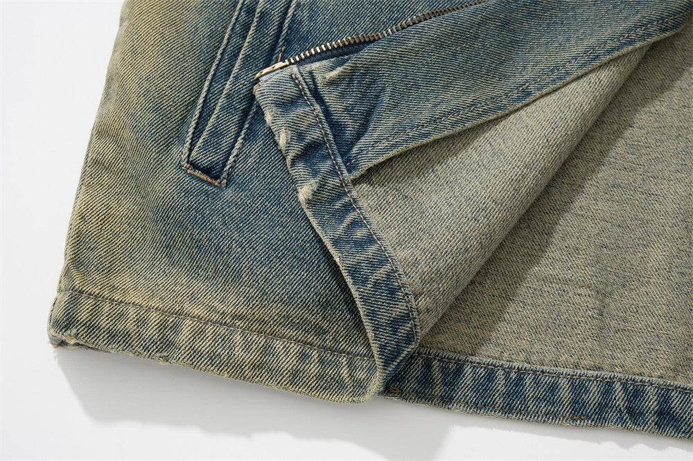 American Workwear Stitching Denim Coat For Men And Women MuddyStock