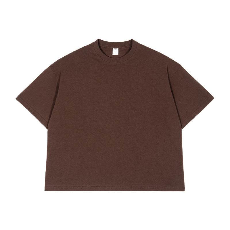 Popular Heavy Cotton Men's Short-sleeved T-shirt Brown MuddyStock