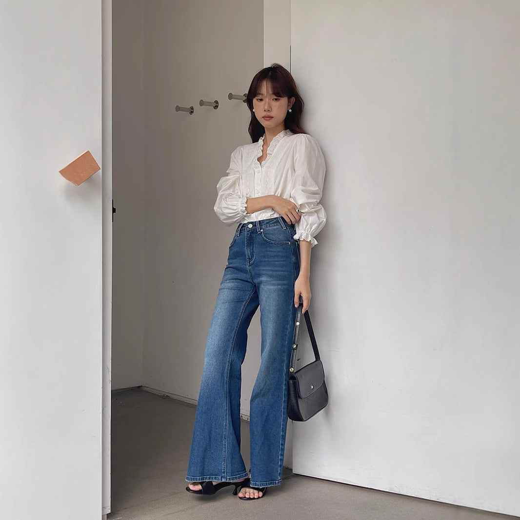 Women's Autumn New High Waist Slimming And Straight Wide Leg Mop Pants MuddyStock