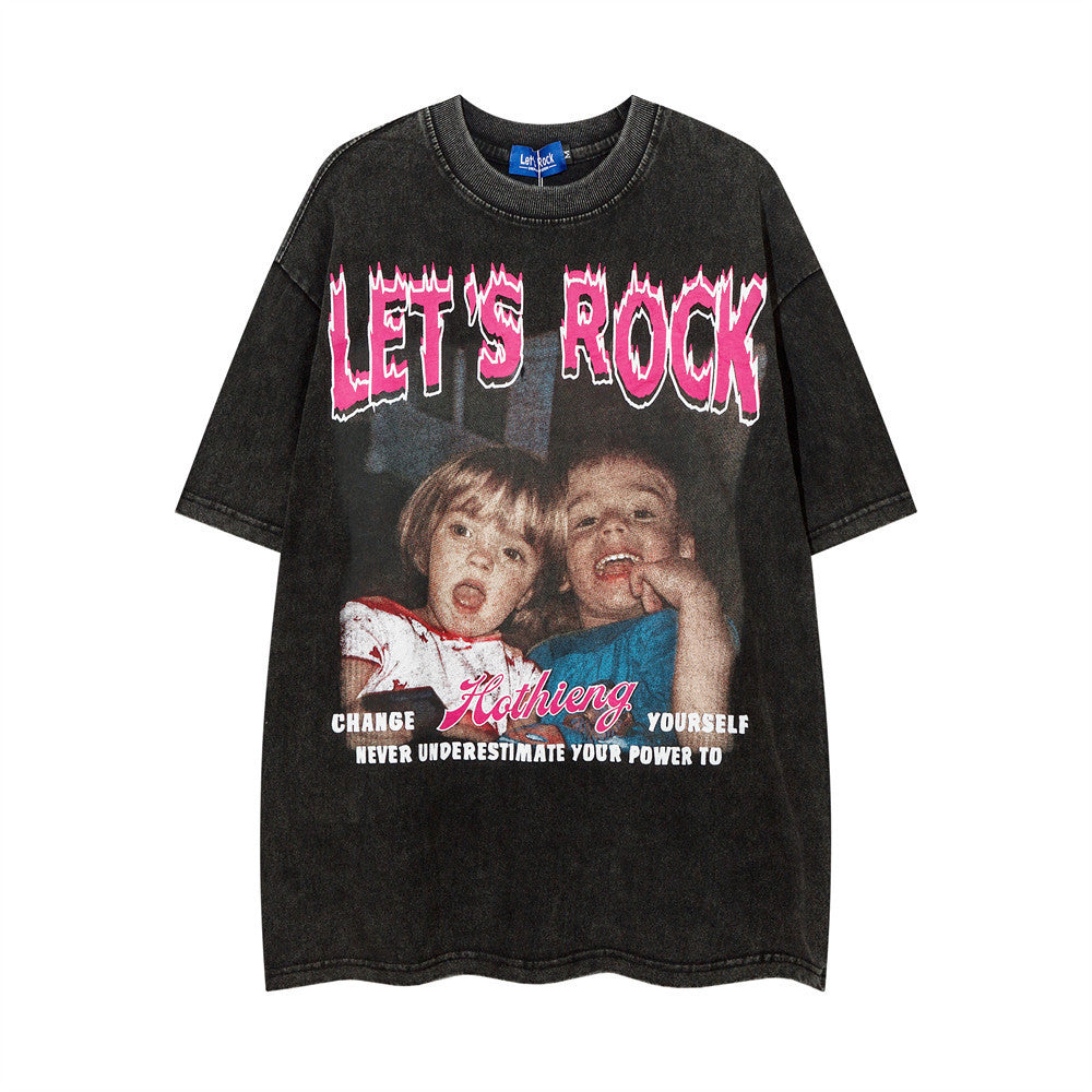 Fashion Personalized Printed Short-sleeved T-shirt For Men And Women Black MuddyStock