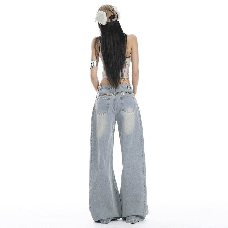 Women's Washed High Waist Wide Leg Jeans | MuddyStock Originals MuddyStock