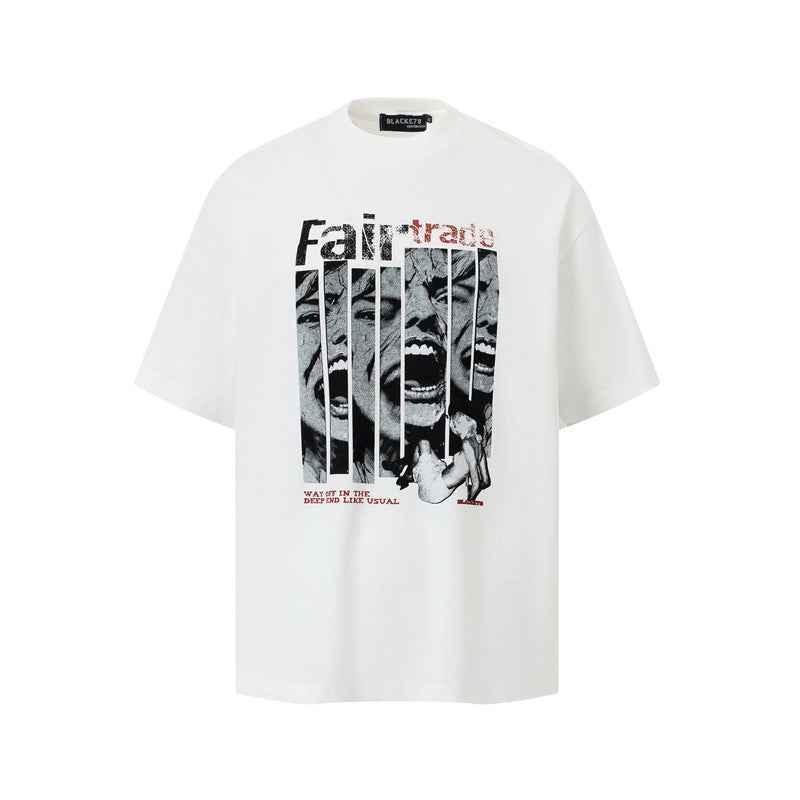 Creative Portrait Print Short Sleeve T-Shirt for Men | MuddyStock Originals