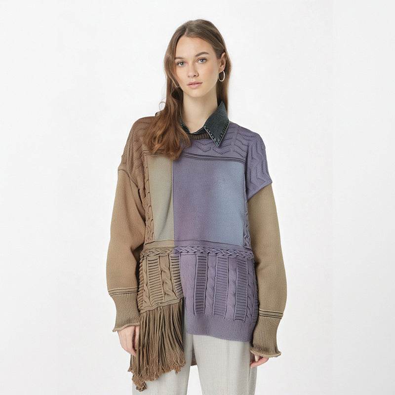 Women's Tassel Splicing Knitted Sweater Loose Top | MuddyStock Originals MuddyStock