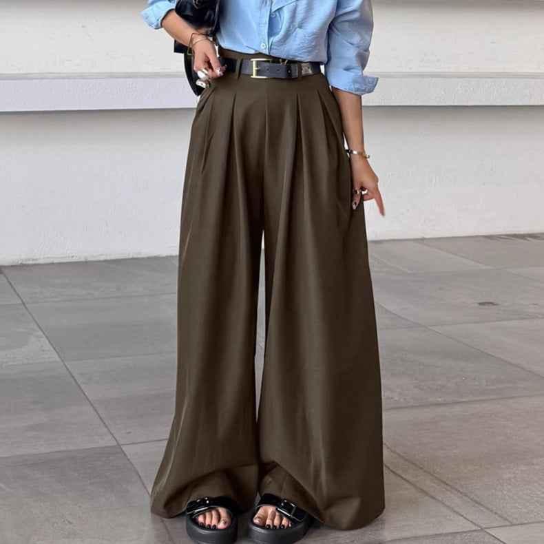 British style light luxury drape pleated suit fit casual pants for women | MuddyStock Originals