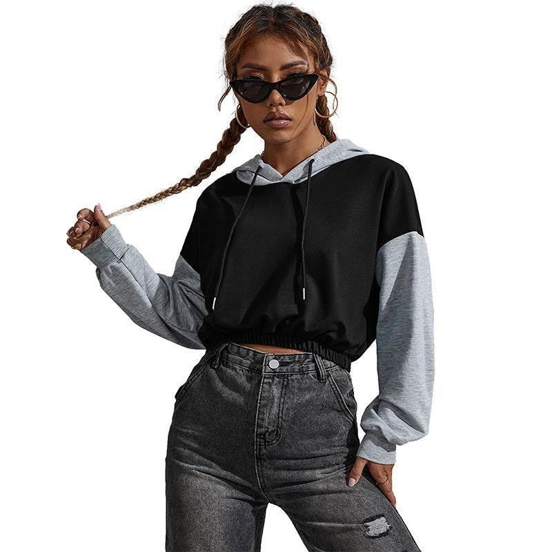 Contrast Long Sleeve Cropped Hoodie | MuddyStock Originals