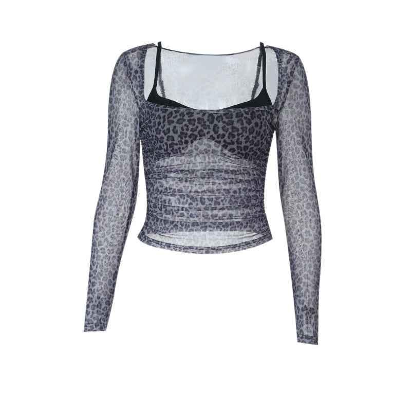 Texture lace printed lace V-neck top for women | MuddyStock Originals