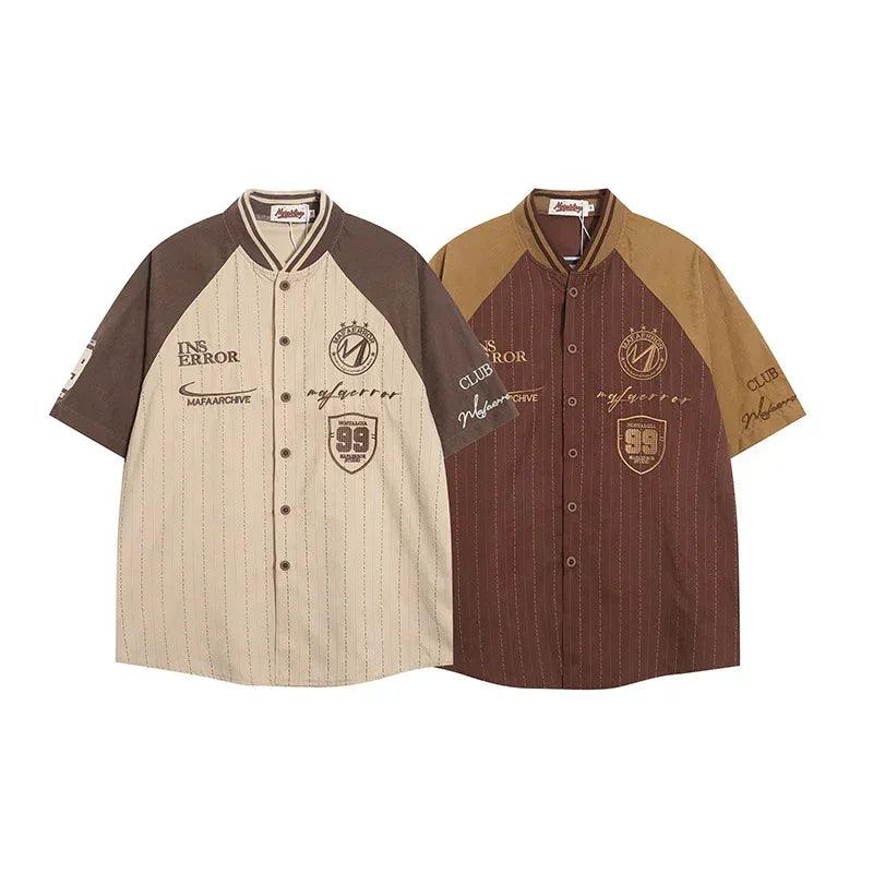 Splicing Letter Sports Leisure Stand Collar Shirt For Men | MuddyStock Originals