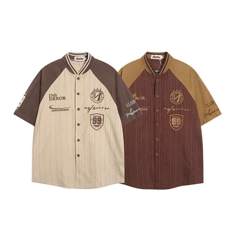 Splicing Letter Sports Leisure Stand Collar Shirt For Men | MuddyStock Originals eprolo