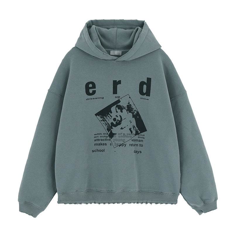Men's Melancholic Retro Hooded Sweatshirt | MuddyStock Originals Gray-green MuddyStock