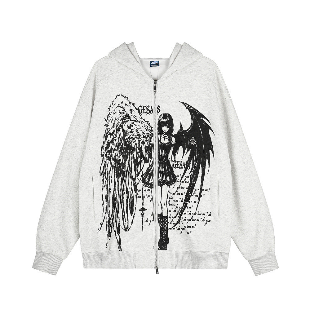 Angel made old hoodie for men and women | MuddyStock Originals White