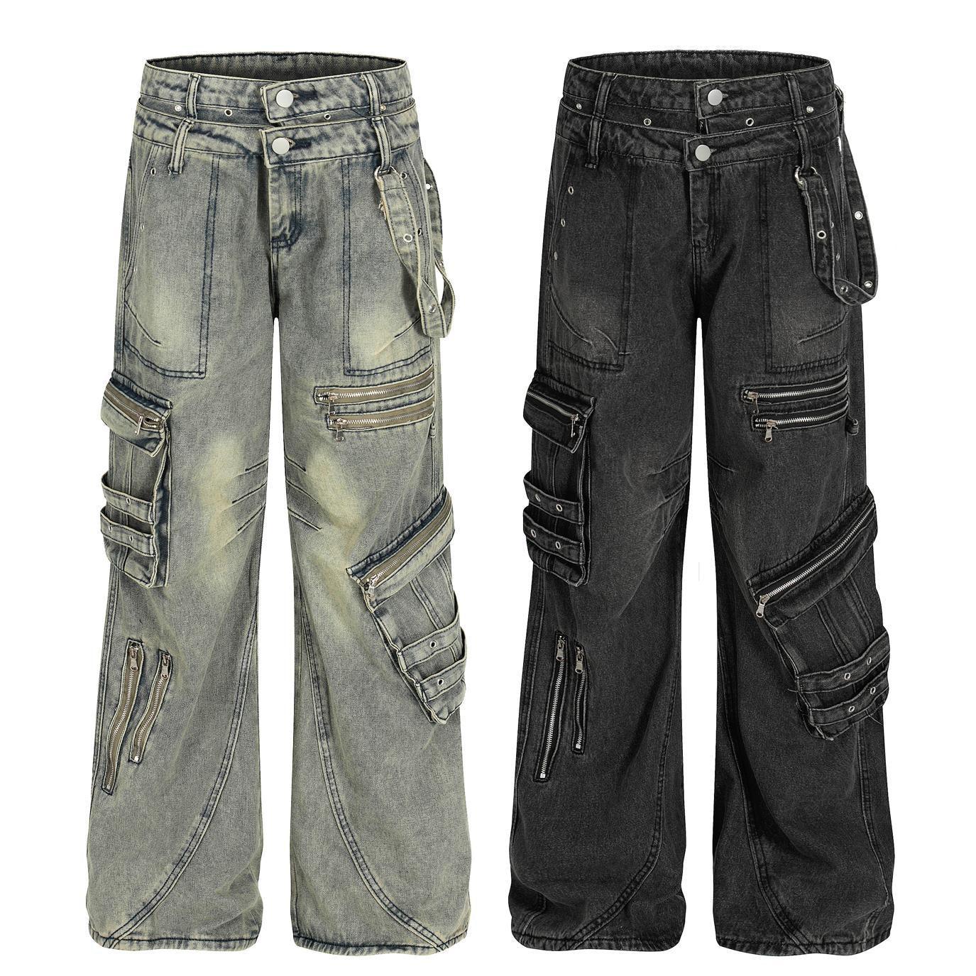Retro design heavy-duty multi pocket denim work pants for women | MuddyStock Originals