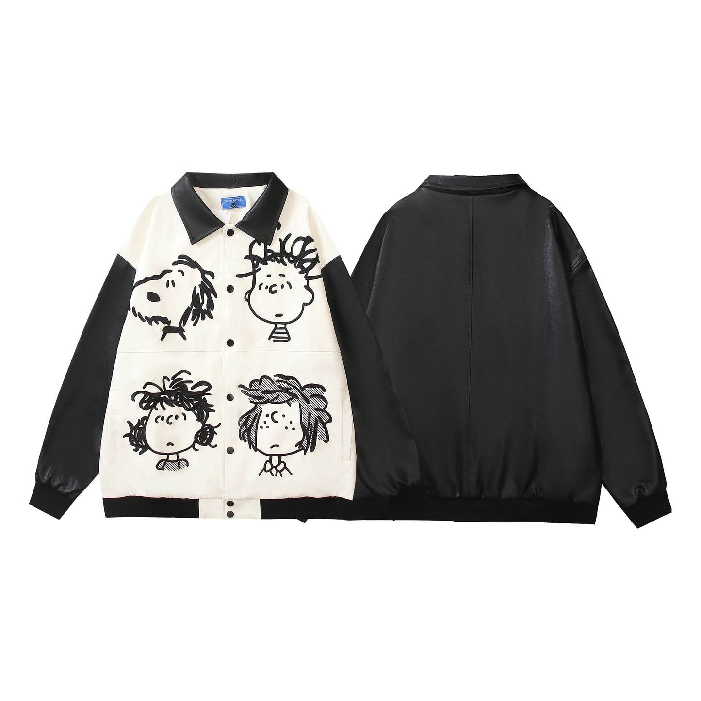 Black and White Cartoon Embroidery Jacket For Men And Women | MuddyStock Originals MuddyStock