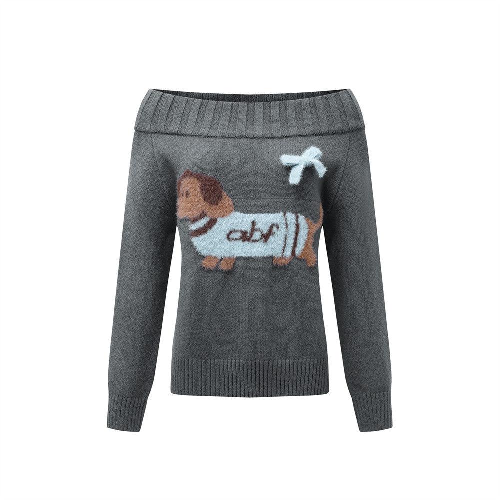 Off-Shoulder Women's Casual Sweater | MuddyStock Originals Gray