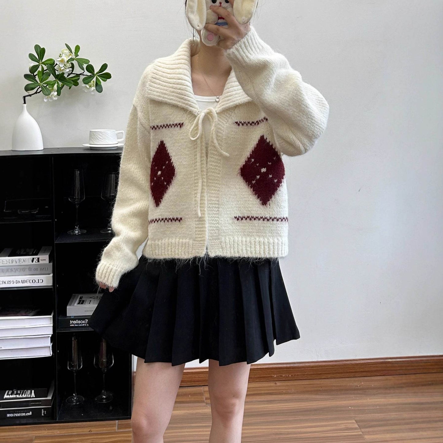 Vintage Grid Lapel Cardigan for Women | MuddyStock Originals MuddyStock