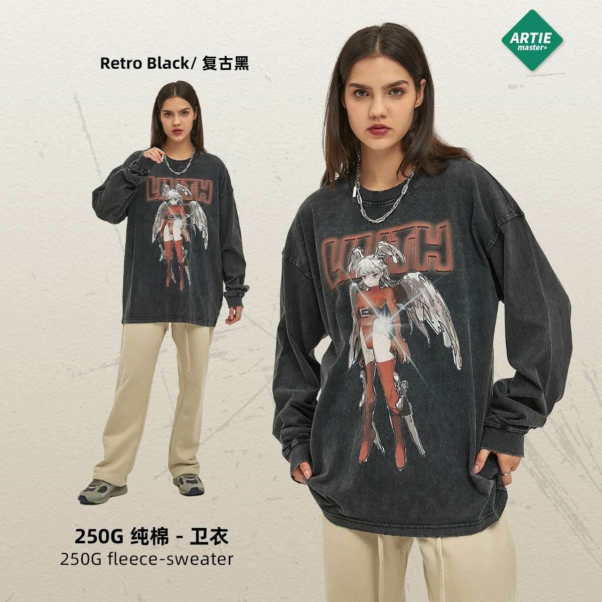 Old Long sleeved T-shirt For Men And Women | MuddyStock Originals Retro Black MuddyStock