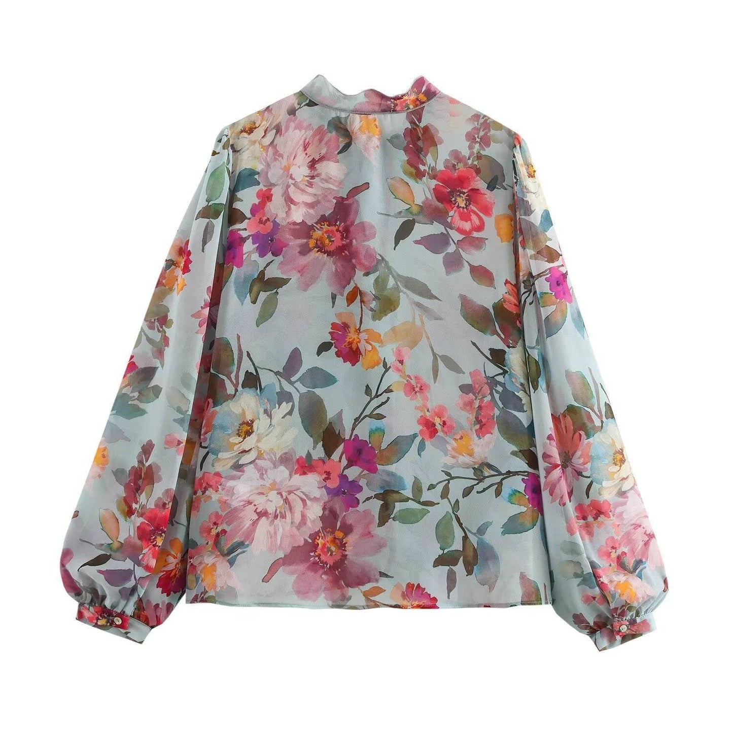 Bow embellished floral print long sleeved top for women | MuddyStock Originals MuddyStock