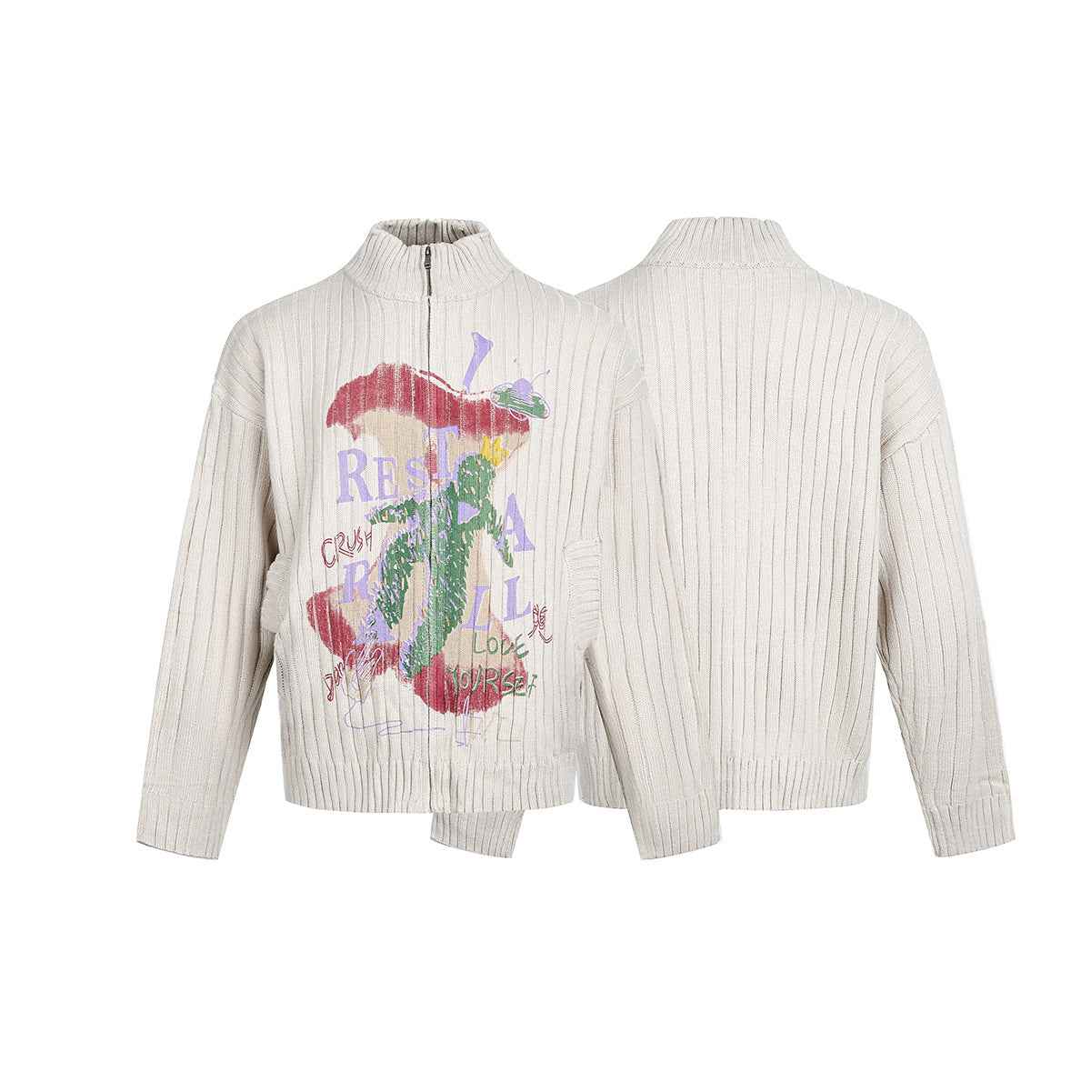 Half high neck knitted printed sweater for men and women | MuddyStock Originals MuddyStock