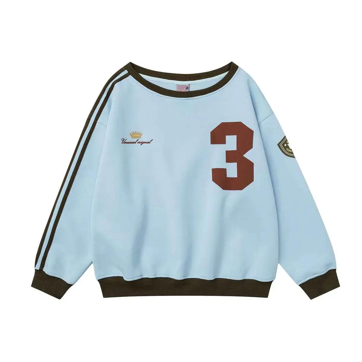 Women's loose round neck sweatshirt with letter printed pattern | MuddyStock Originals Sky Blue