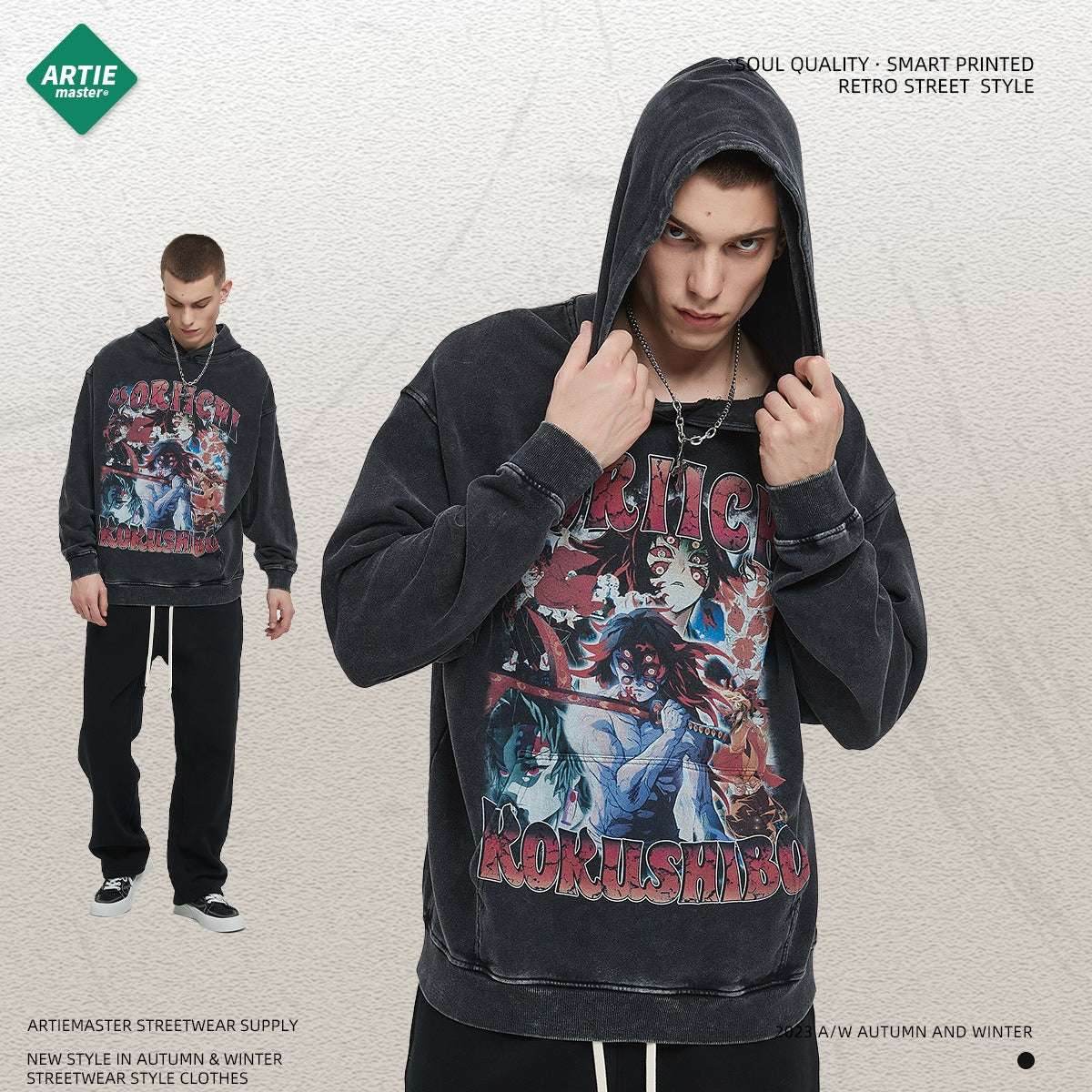 Printed washed men's hoodie | MuddyStock Originals MuddyStock