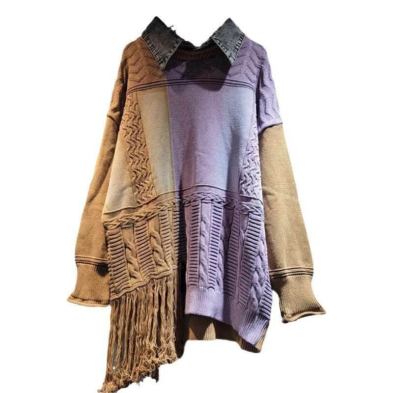 Women's Tassel Splicing Knitted Sweater Loose Top | MuddyStock Originals MuddyStock