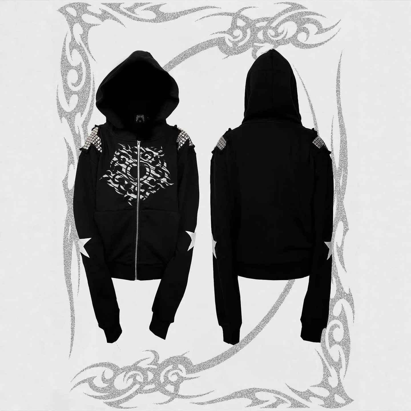 Printed zipper hoodie for women | MuddyStock Originals