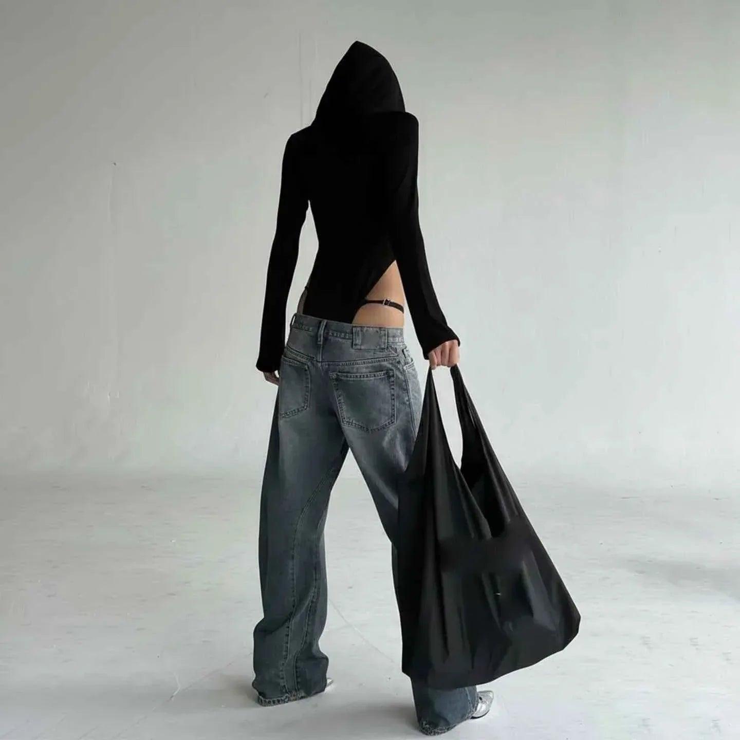Zipper hooded slim fit street long sleeved jumpsuit for women | MuddyStock Originals