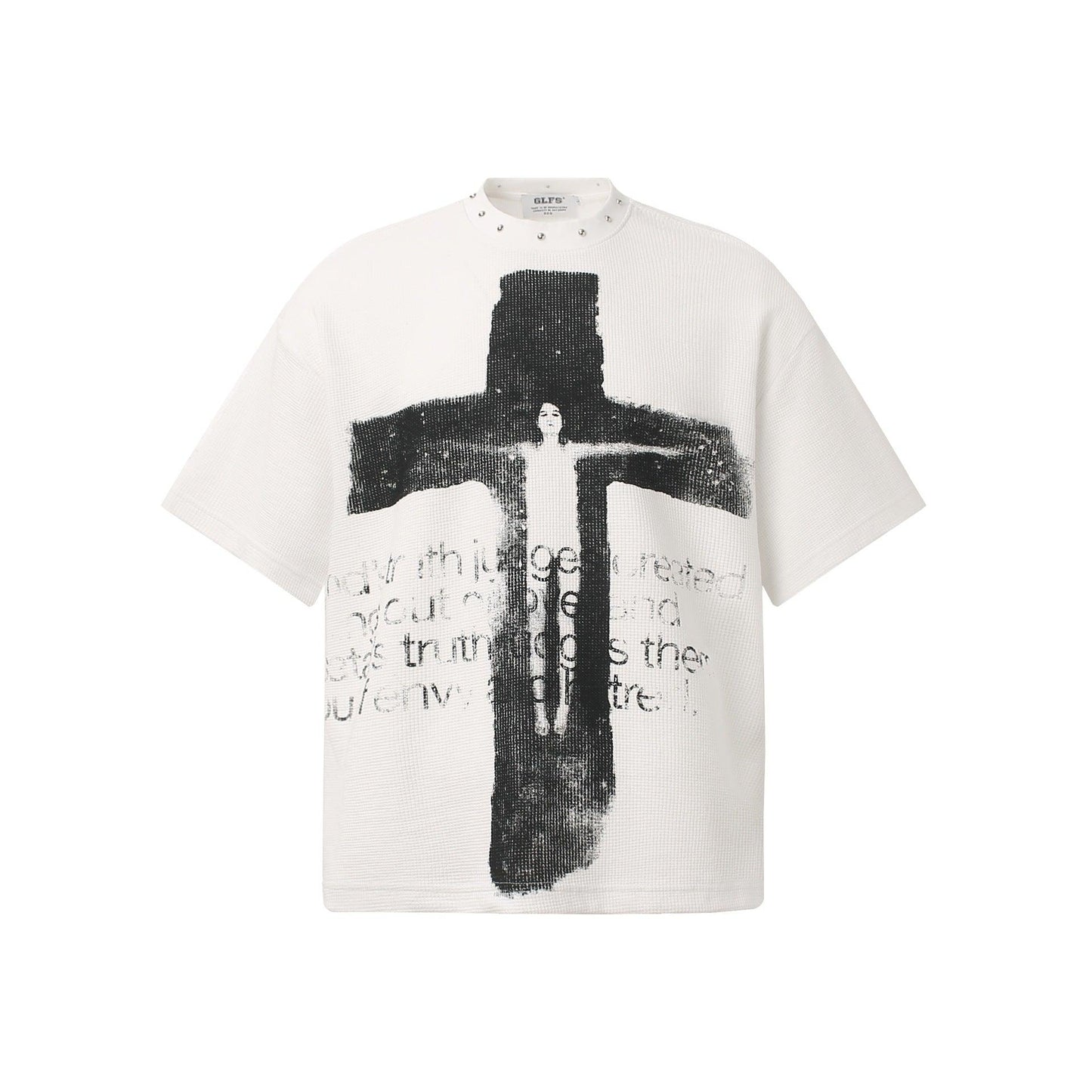 Wear and tear cross shaped short sleeve for men | MuddyStock Originals White