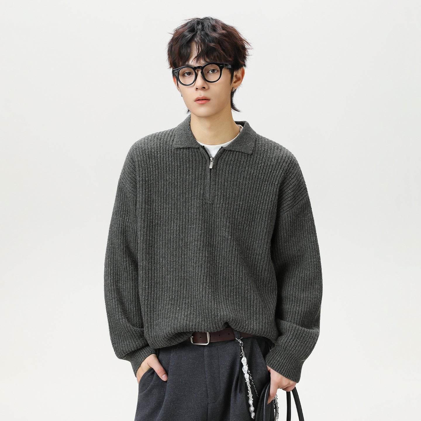 Half zip lapel sweater for men | MuddyStock Originals MuddyStock